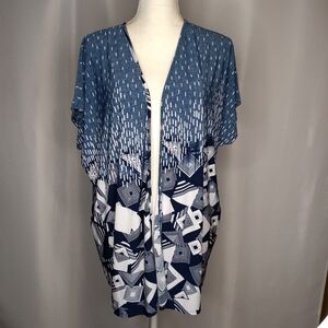SJS  Navy/White Open Front Top Sz 2X